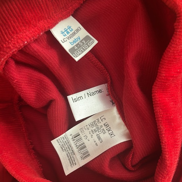LC WAIKIKI RED CORDUROY HAREM PANTS - Picture 5 of 5